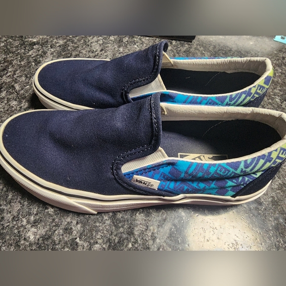 Vans Size 7 Slip On Shoes Women's Blue Canvas Casual‎ - Picture 4 of 7